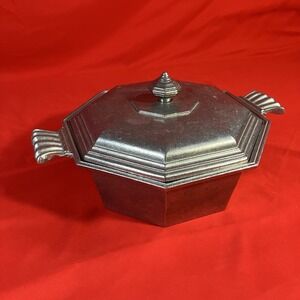 Vintage Carson Aluminum Alloy 2QT Octagonal Lidded Serveware "Pewter" / PA USA
